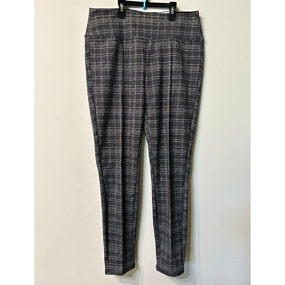 NWT Nine West High Rise Sculpting Solutions Legging Womens M Plaid Front Seam